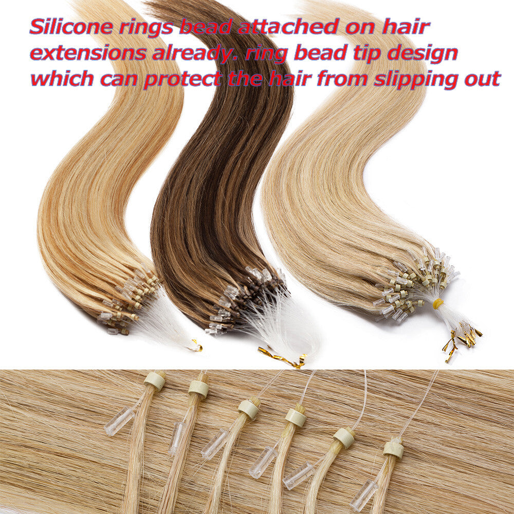 Remy Human Hair Extensions Beads - Micro Loop Looping Hair Wefts 150g