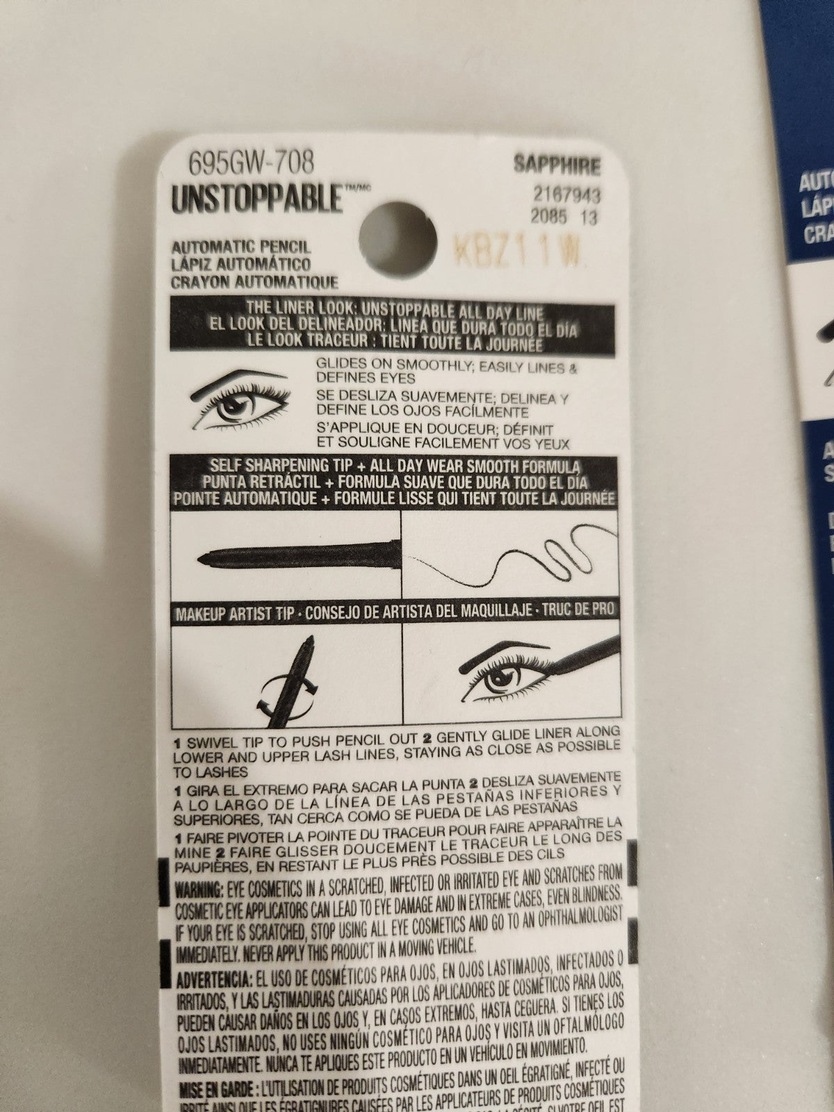 Maybelline Unstoppable Automatic Eyeliner Pencil – Sapphire 708 (2 Pack)