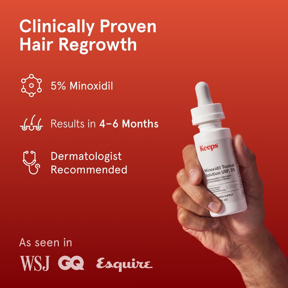 Men's Minoxidil 5% Hair Regrowth Solution - 3 Bottles, 2 fl oz Each