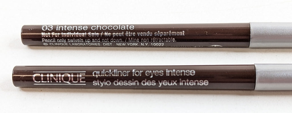 Lot of 2 Intense Chocolate Eyeliner Pencils - Travel Size, Eye Makeup