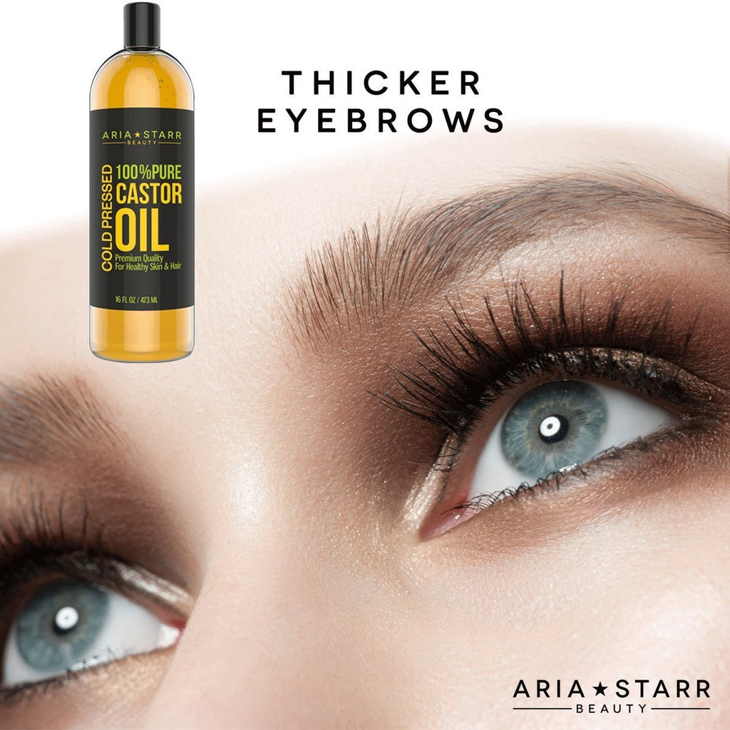 Pure Cold Pressed Castor Oil - 16 Fl Oz for Hair, Skin & Eyebrows - Moisturizer & Growth Oil