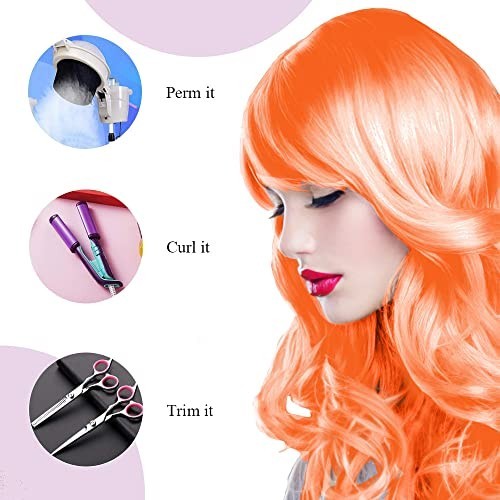 6 Pack Neon Wigs & Glasses Set for Parties Cosplay Halloween Costume Accessories