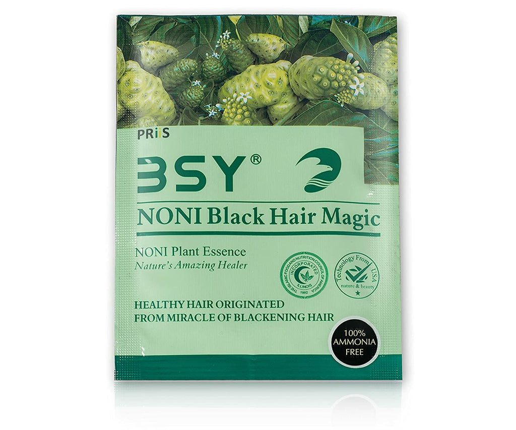 Natural Hair Color Shampoo Black 12 Sachets - No Ammonia Herbal Dye