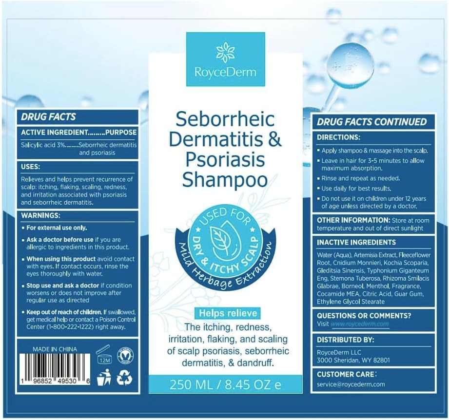 Seborrheic Dermatitis & Psoriasis Care Set - Shampoo, Conditioner & Cream for Scalp Relief