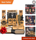 Professional Beard Straightening Kit with Bamboo Tools & Scissors