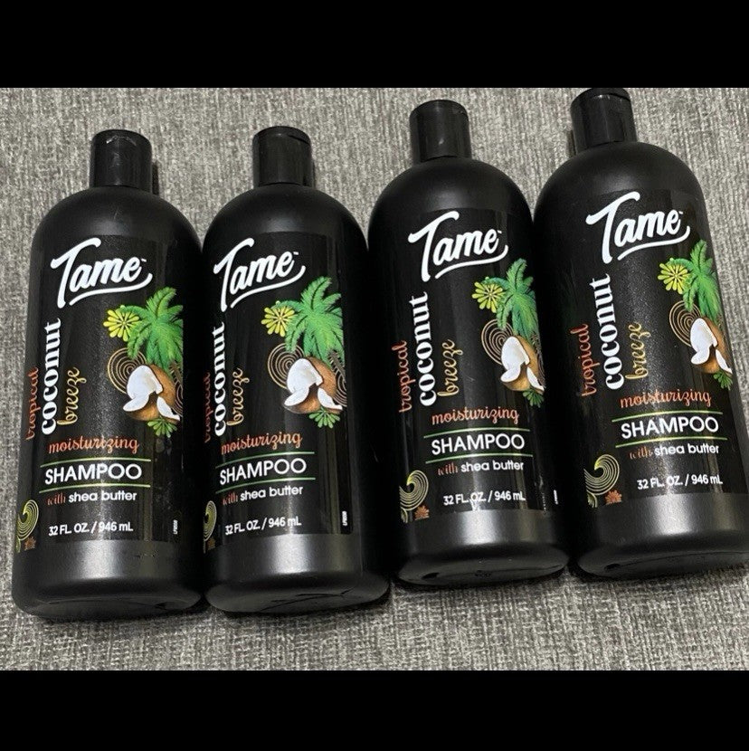 Tame Tropical Coconut Breeze Moisturizing Shampoo with Shea Butter 32oz - Pack of 4