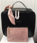 Large Black Travel Makeup Train Case - Double Zipper Cosmetic Bag for Luggage
