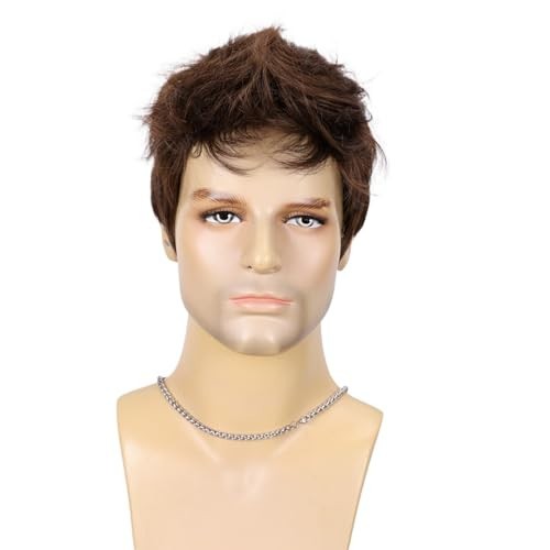 Men's Short Layered Heat-Resistant Synthetic Wig for Cosplay & Halloween