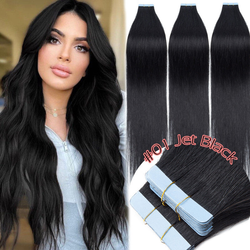 150g Thick Tape-In Human Hair Extensions Full Head Skin Weft Long Highlights