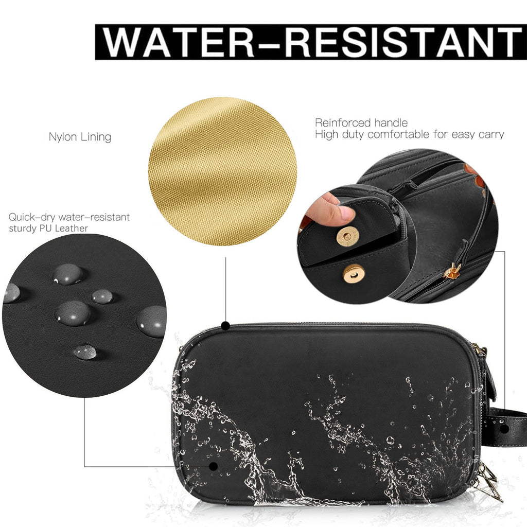 Large Capacity Travel Cosmetic Organizer with Waterproof PU Leather