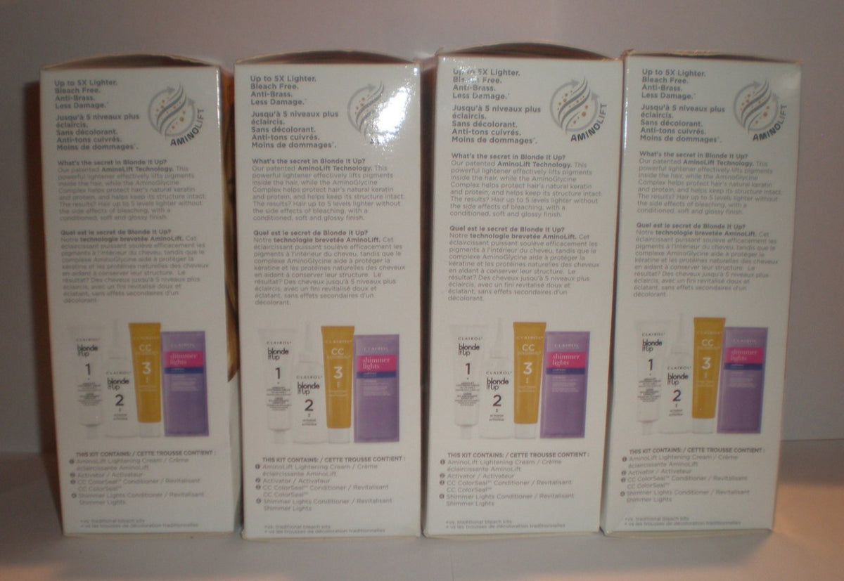Clairol Blonde It Up Permanent Hair Color Kit - Platinum No Bleach, 4 Boxes
