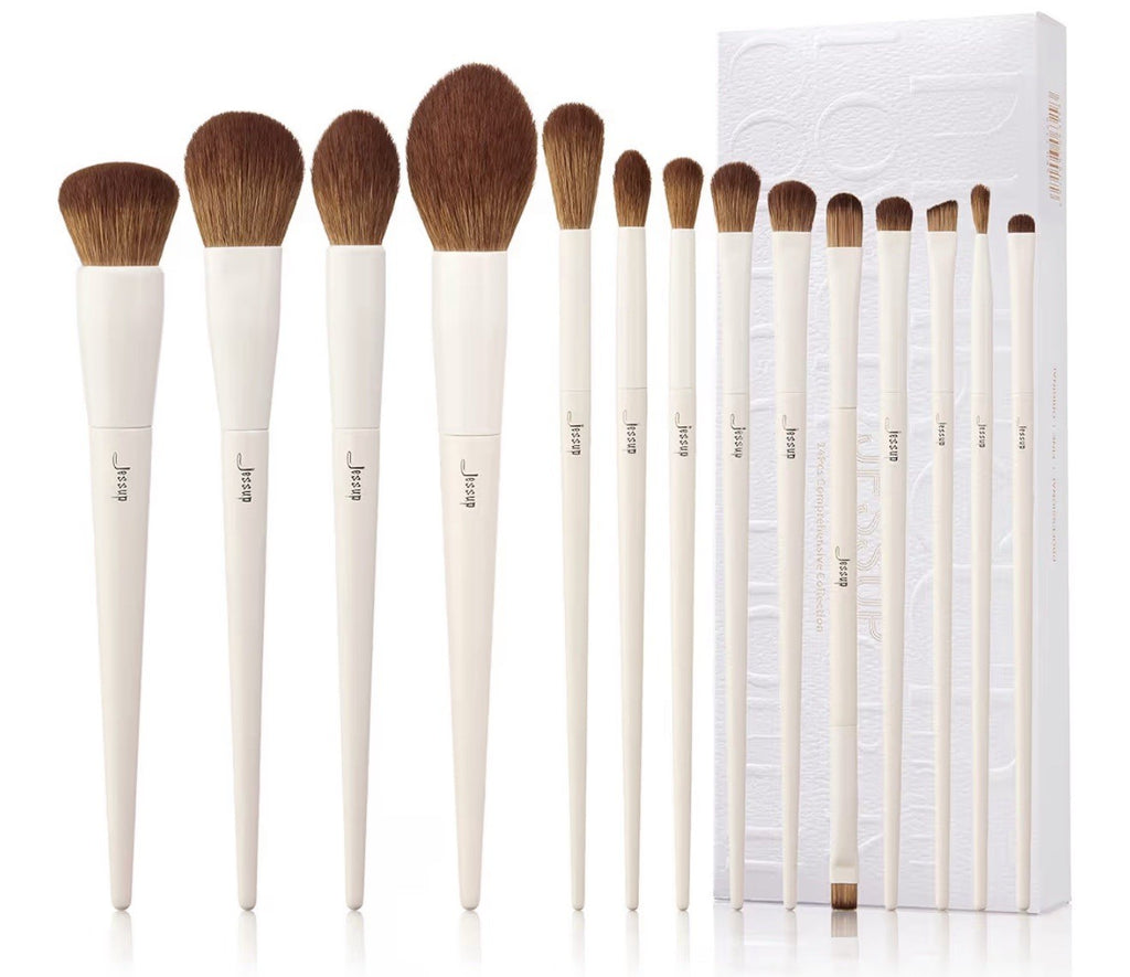 14Pcs Makeup Brush Set with Synthetic Powder Contour & Eye Brushes