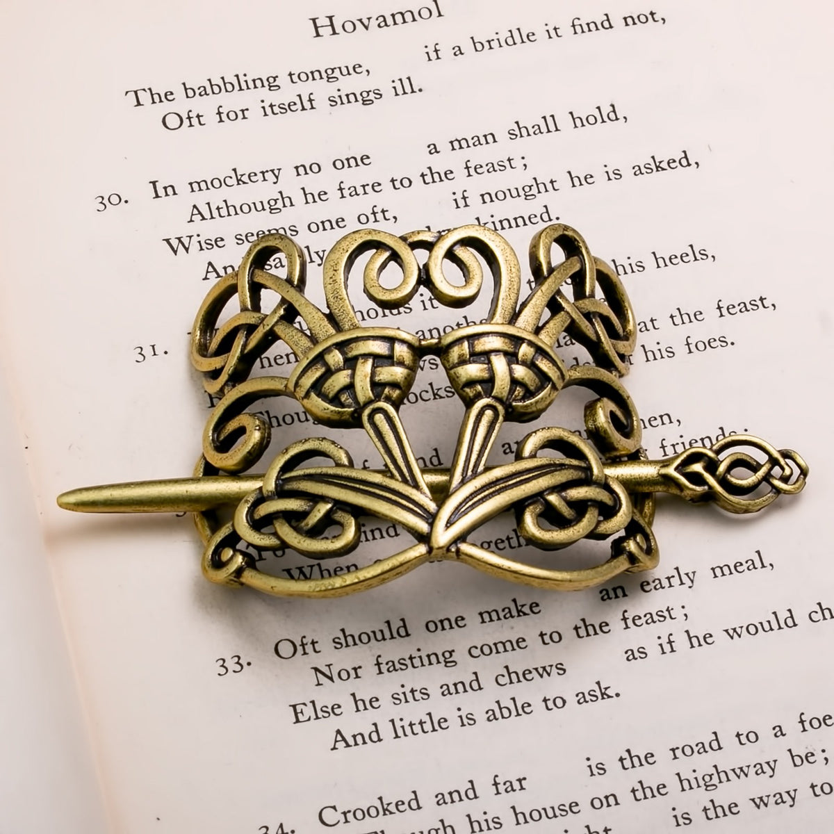 Gold Viking Norse Knot Hair Pin Celtic Style Hair Accessory
