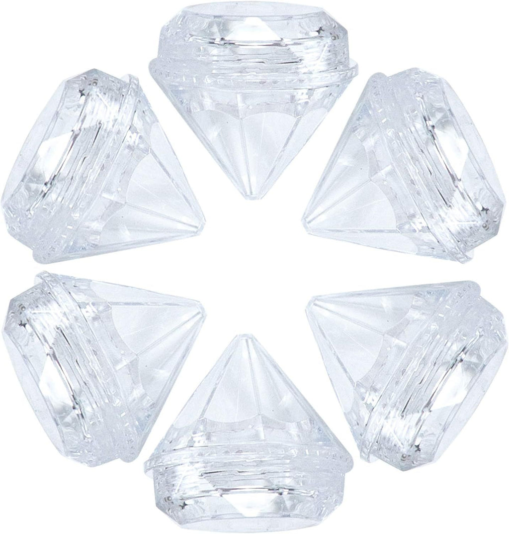 Diamond Shaped 5g Empty Jars - 50 Pack Clear Plastic Containers for Lip Balm & Cosmetics