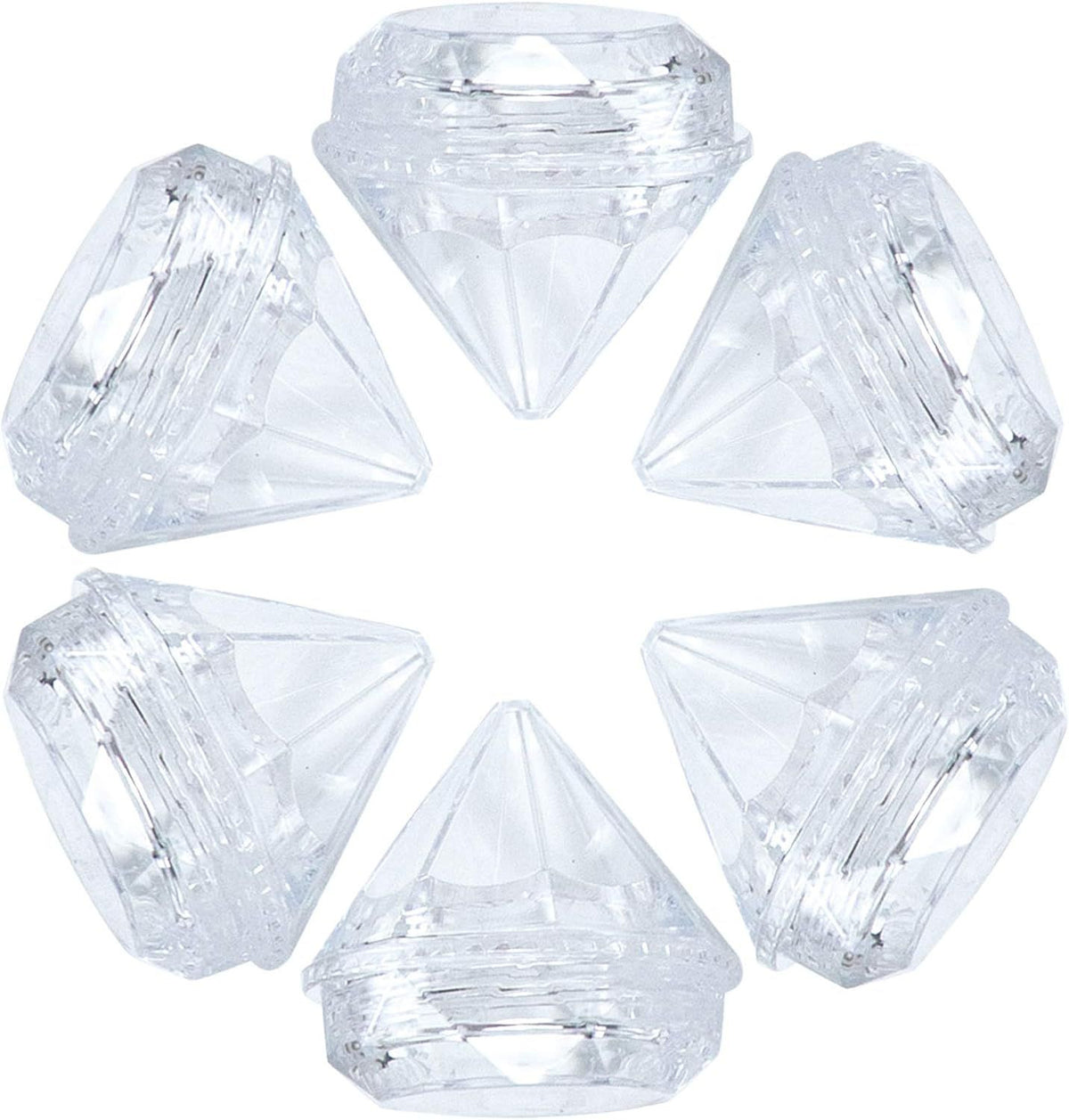 Diamond Shaped 5g Empty Jars - 50 Pack Clear Plastic Containers for Lip Balm & Cosmetics