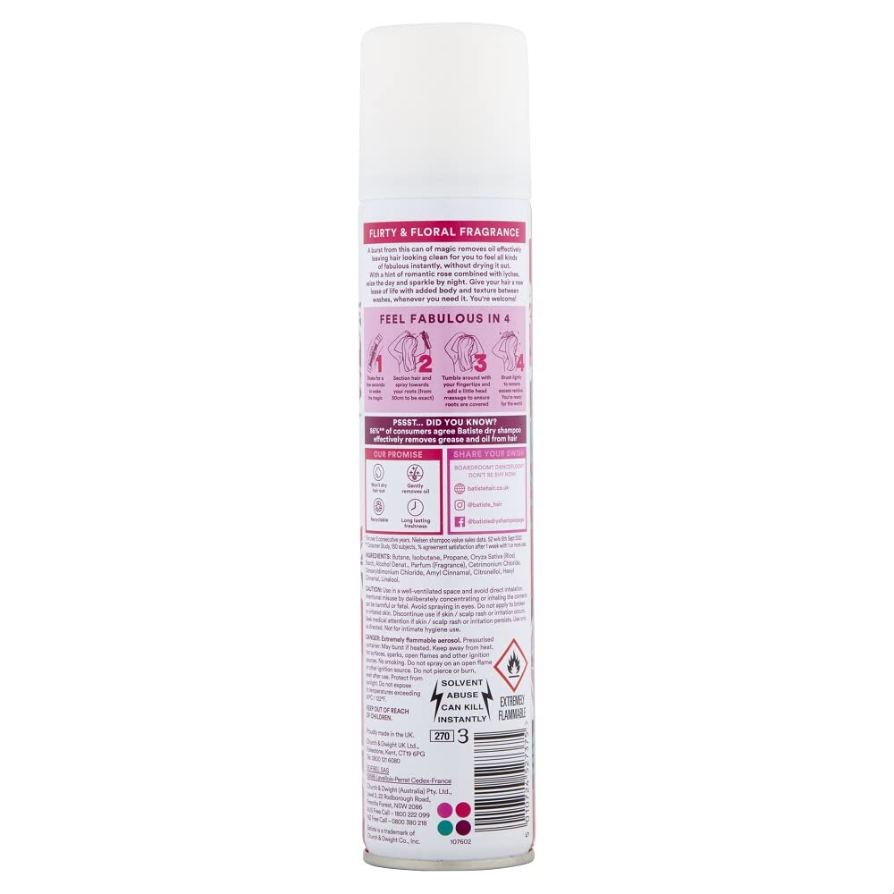 Batiste Dry Shampoo 350ML – Instant Freshness & Volume, Multiple Scents