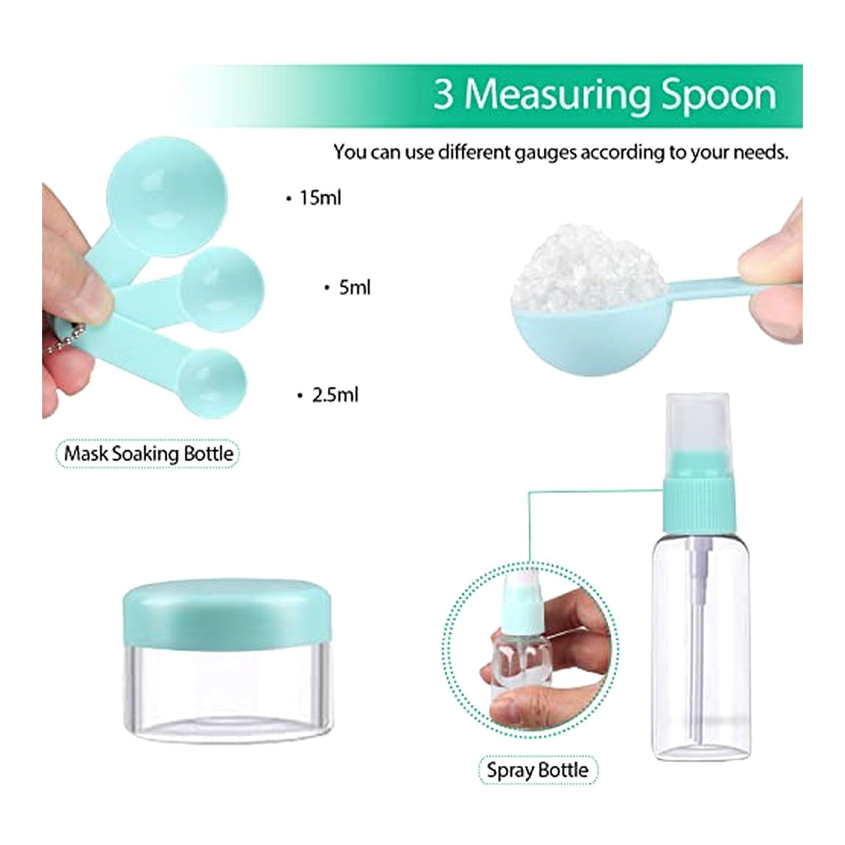 Facial Mask Mixing Bowl Kit with Brushes, Spatula & Sponge - 10 Pieces