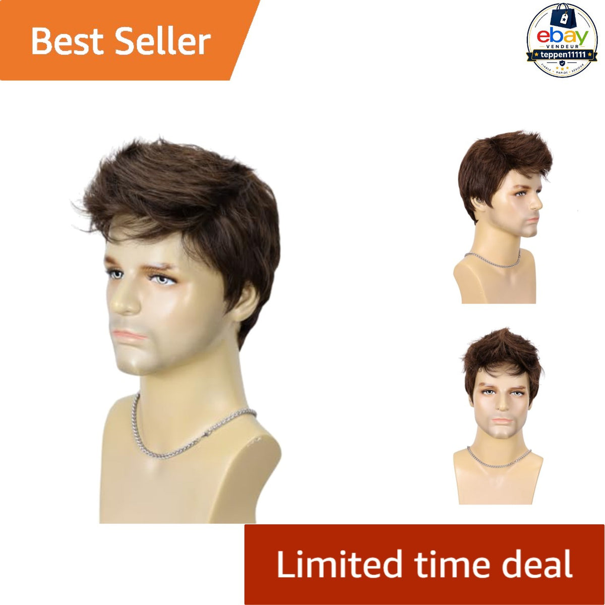 Men's Short Layered Heat-Resistant Synthetic Wig for Cosplay & Halloween