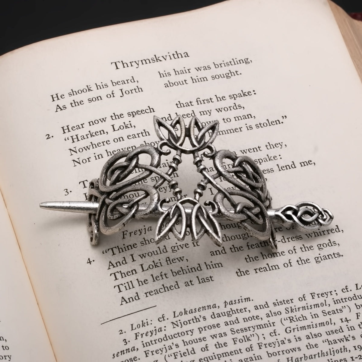 Norse Knot Silver Hair Pin Viking Celtic Hair Accessory