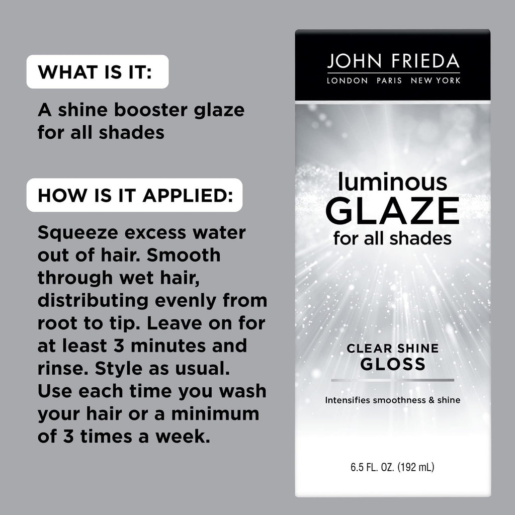 Clear Shine Hair Glaze - Hydrating Gloss for All Hair Types, 6.5 oz, Pack of 2