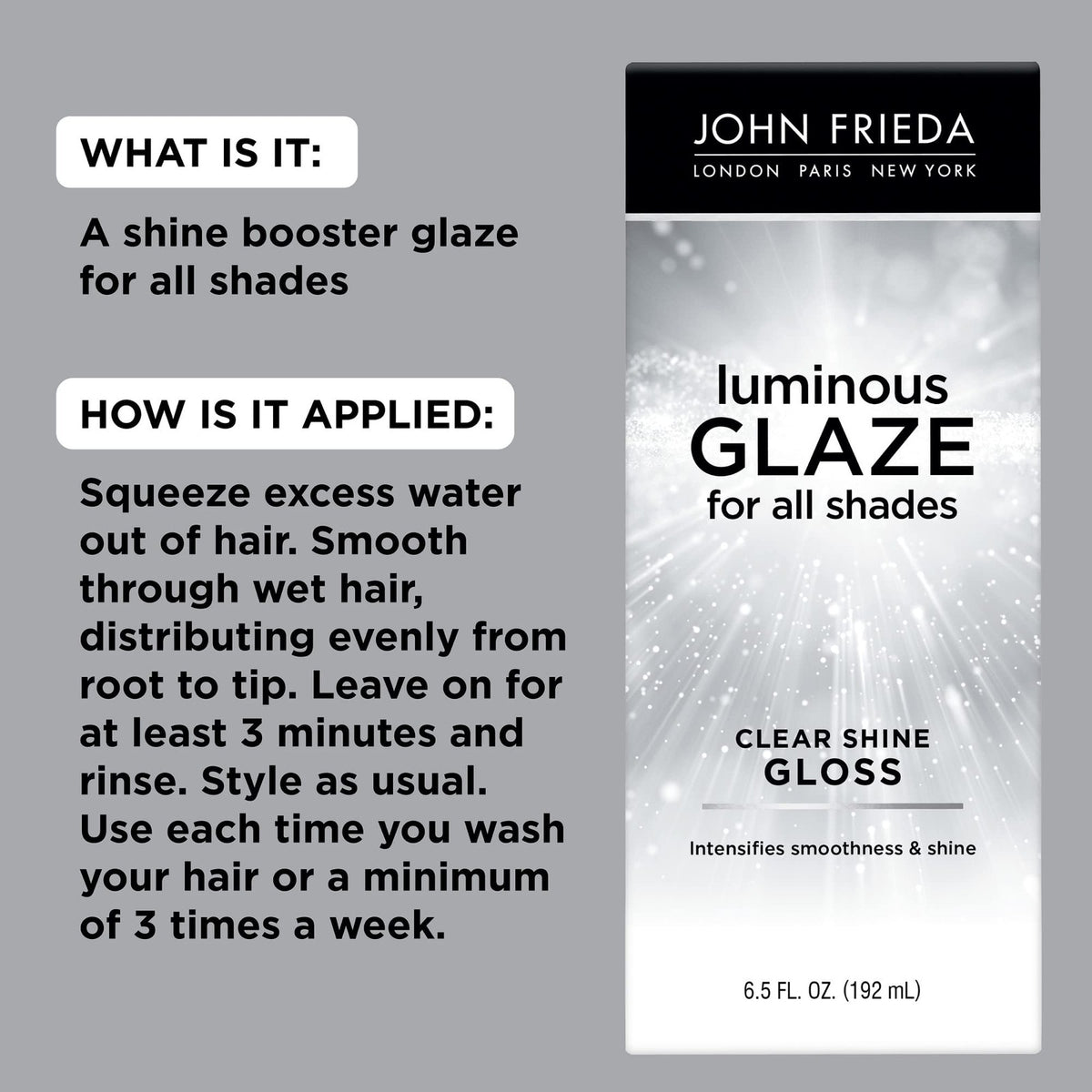 Clear Shine Hair Glaze - Hydrating Gloss for All Hair Types, 6.5 oz, Pack of 2
