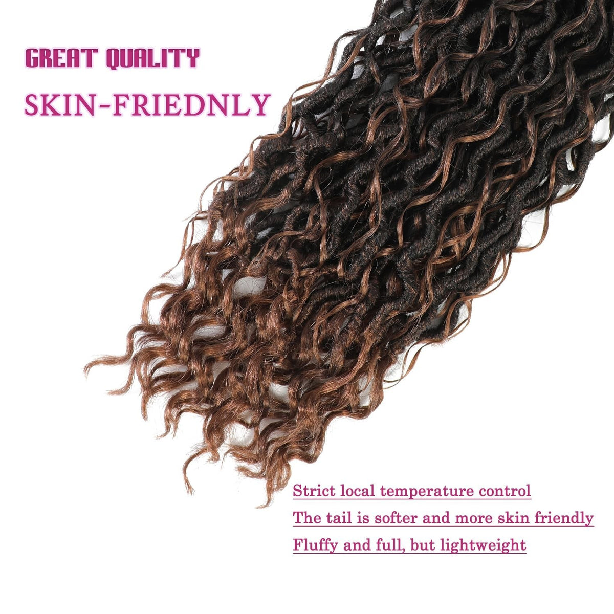 Luxury 14-Inch Goddess Crochet Locs - Fluffy Curly Hair Extensions for Black Women