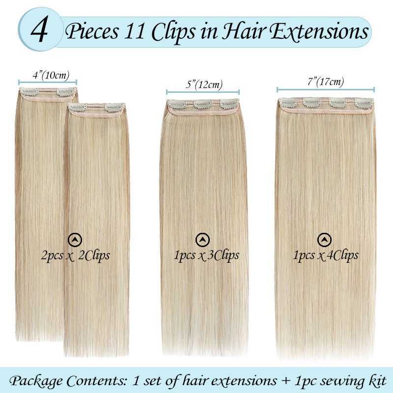 Thick Double Weft Clip-In Hair Extensions Full Head - Remy Human Hair