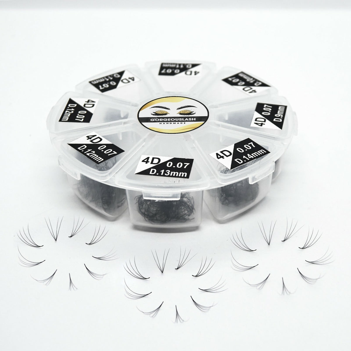 False Eyelashes 4D Mixed Lengths - 1000 Handmade Lashes for Lash Extensions