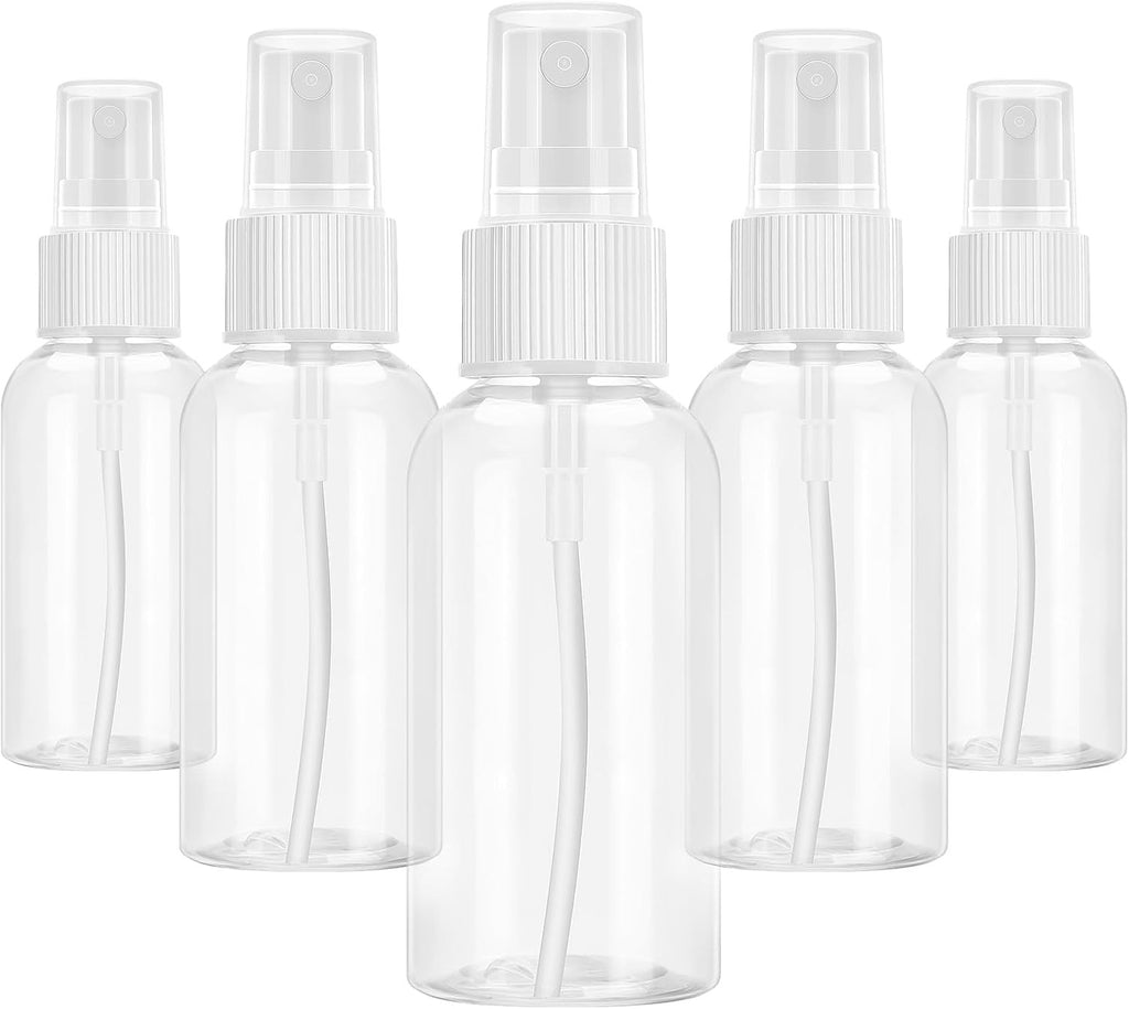 5 Pack Travel Spray Bottles 50ml Leak-Proof Fine Mist Reusable Plastic