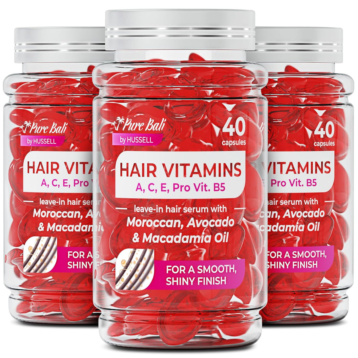 Hair Oil Capsules with Vitamins & Argan Oil for Hair Growth & Frizz Control