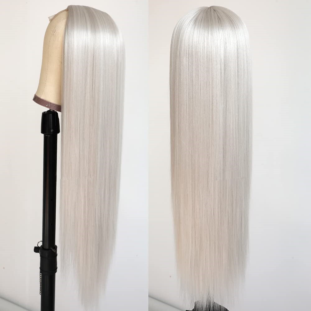 Women Long Lace Front Wigs Straight Synthetic Hair Heat Resistant 180% Density
