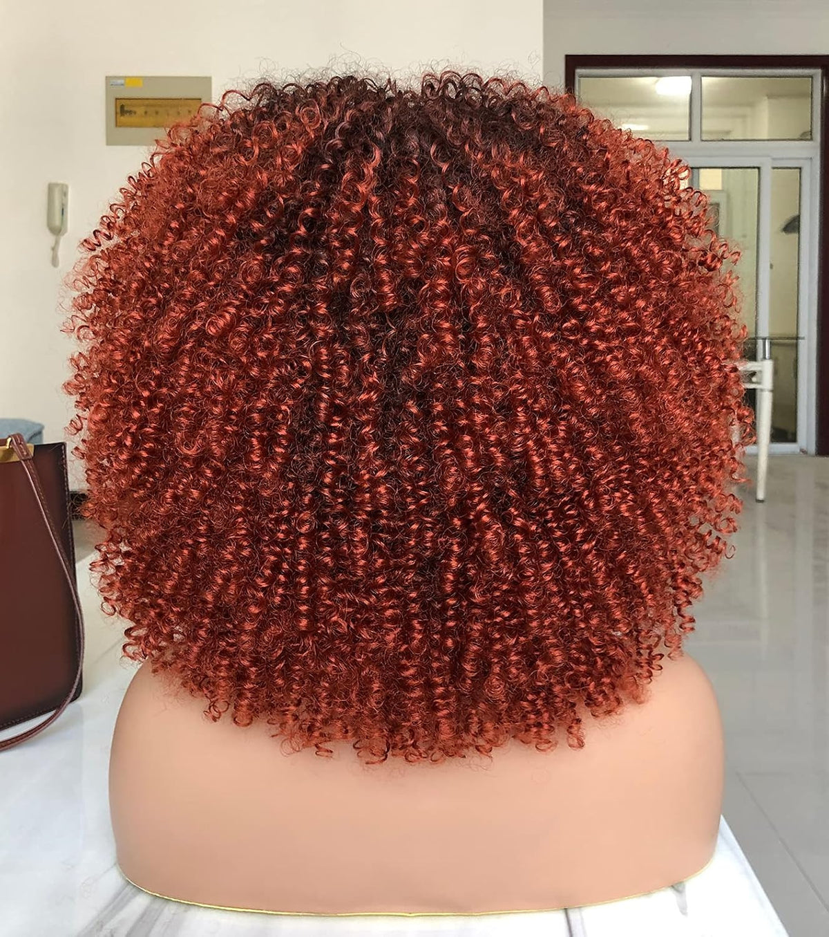 14-Inch Curly Afro Wig for Black Women Short Kinky Style with Bangs
