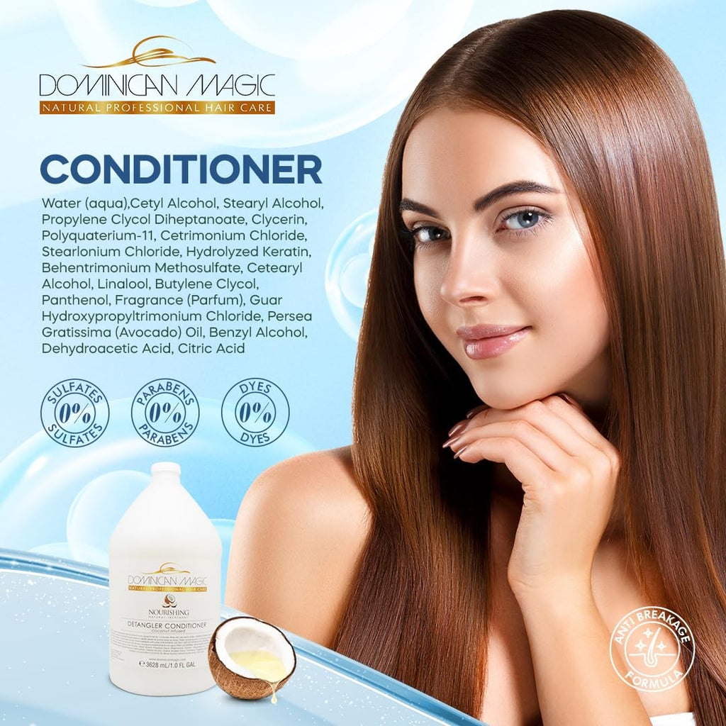 Coconut Detangler Conditioner Gallon - Deep Hydrating Hair Care for Dry & Curly Hair