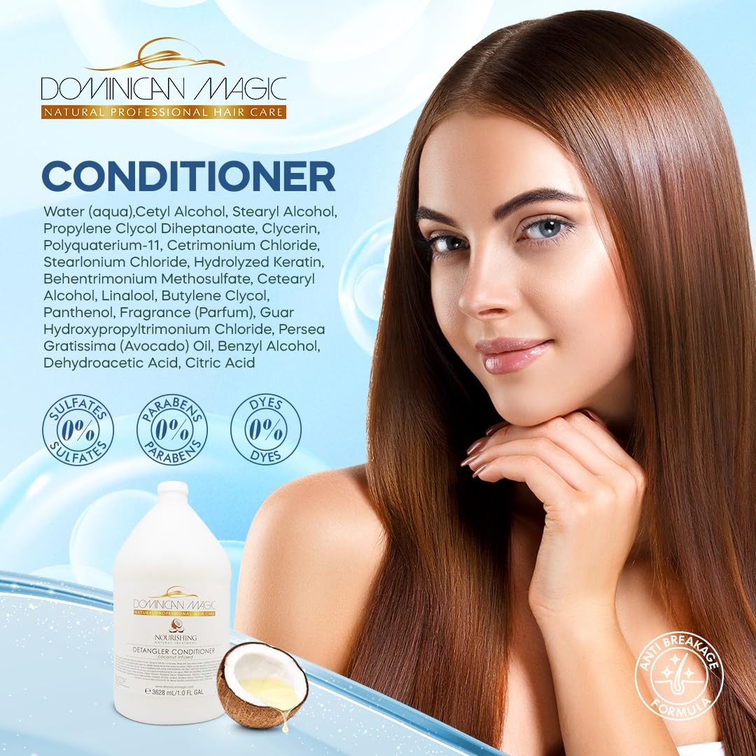 Coconut Detangler Conditioner Gallon - Deep Hydrating Hair Care for Dry & Curly Hair