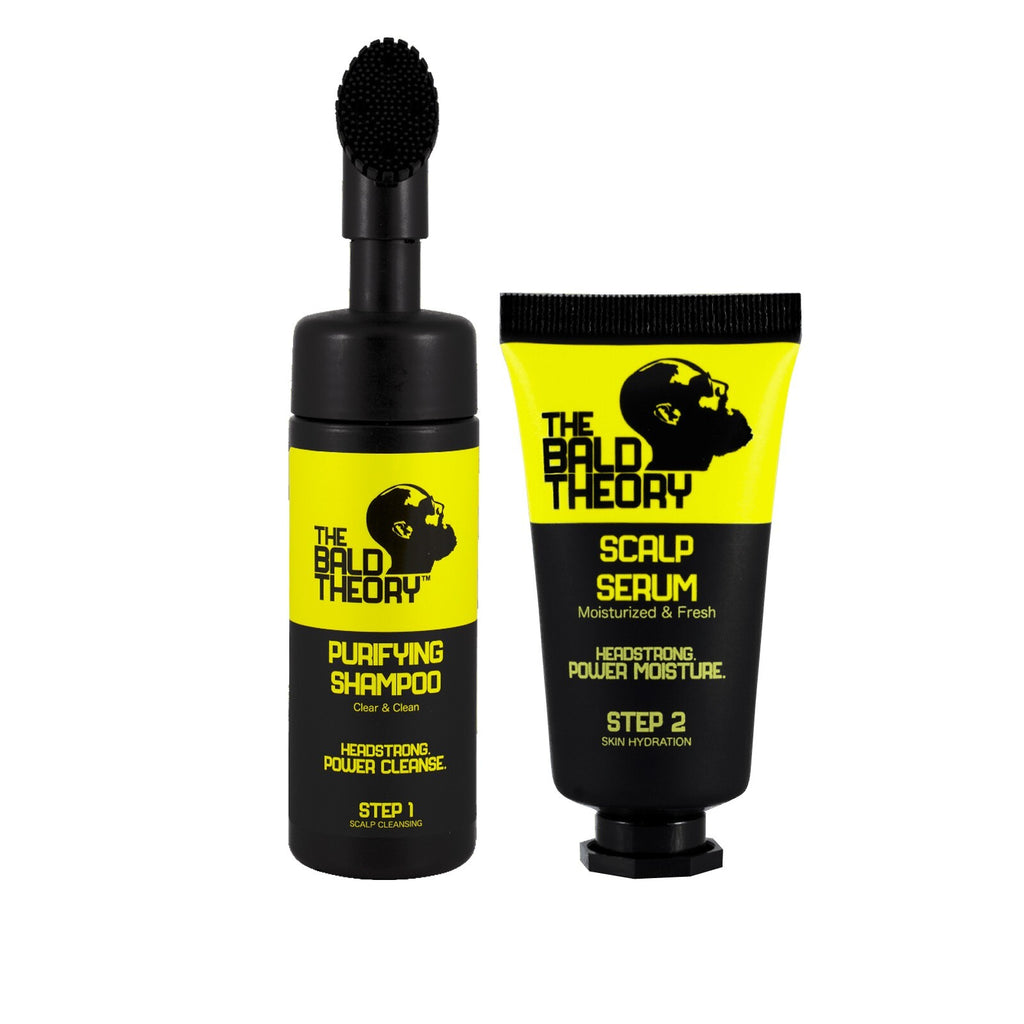 Scalp Healing Serum & Organic Purifying Shampoo with Massage Applicator