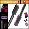 Hot Comb Hair Straightener Brush for Women, Fast Heating Frizz Control
