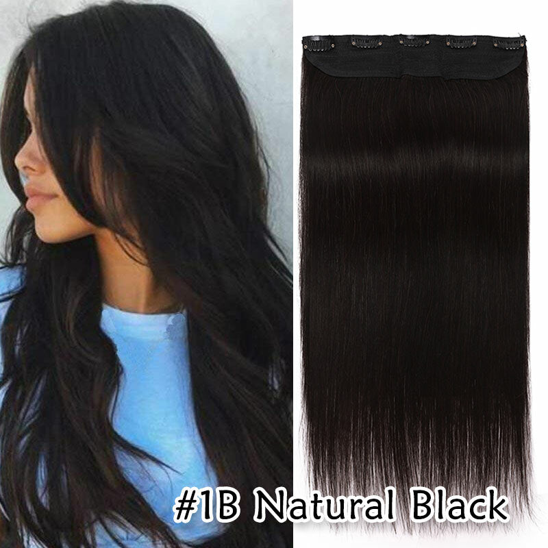 Thick Long Ombre Clip-In Hair Extensions - Human Remy Full Head Set