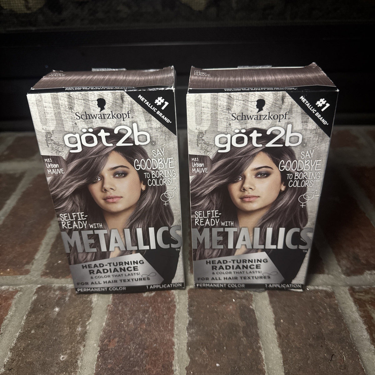 2 Pack Permanent Hair Dye - Schwarzkopf Got2b Metallics M83 Urban Mauve