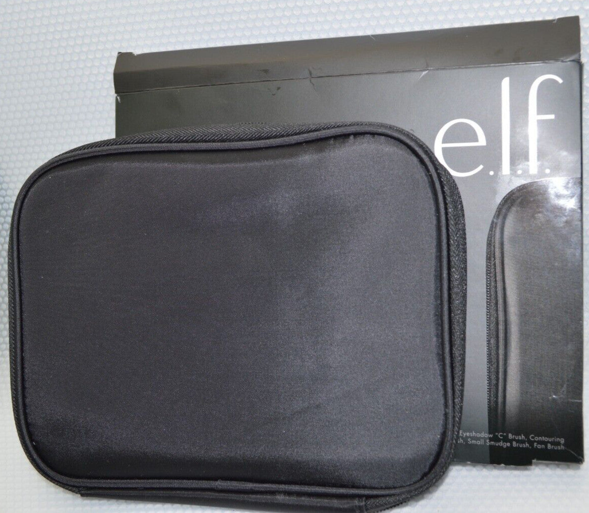 Elf 11 Piece Silver Makeup Brush Set with Brush Bag – Synthetic Hair