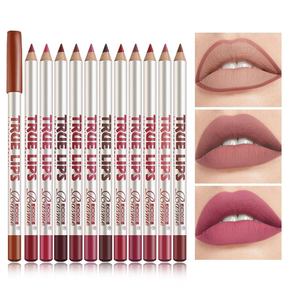 12-Piece Lipstick Lip Liner Set Matte Lip Gloss Pencils Long Lasting Makeup