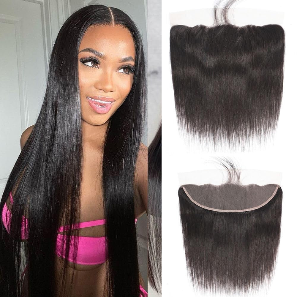 13x4 HD Lace Frontal 18-Inch Brazilian Virgin Human Hair Closure - Pre-Plucked, Seamless Blend