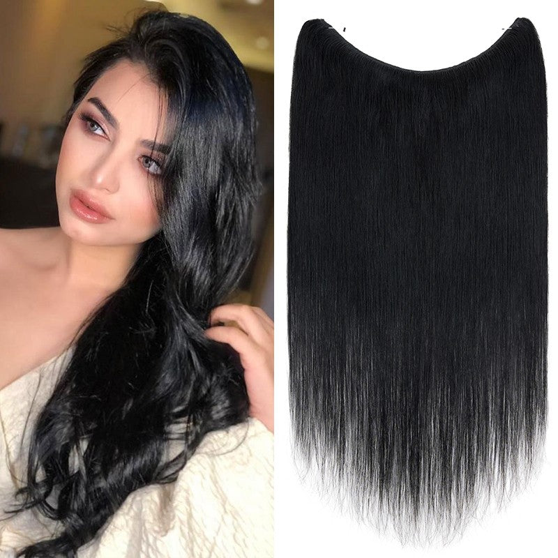 Remy Human Hair Clip-In Extensions with Invisible Wire & Clips - Thick, Natural Look