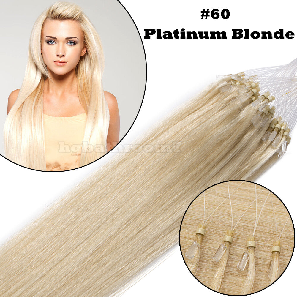 100G Remy Human Hair Extensions Micro Loop Beads Full Head - Multiple Variants