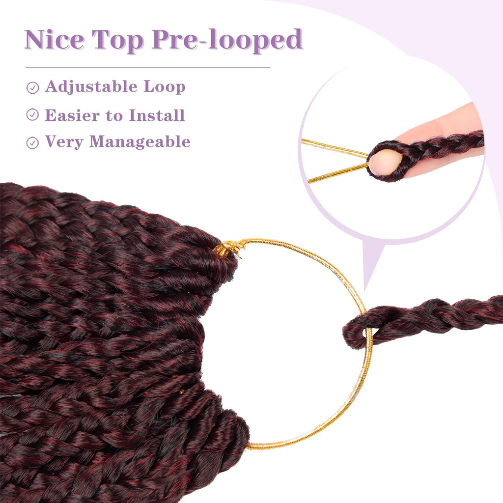 Boho Box Braids Crochet Hair 14 Inch Curly Ends Synthetic for Black Women