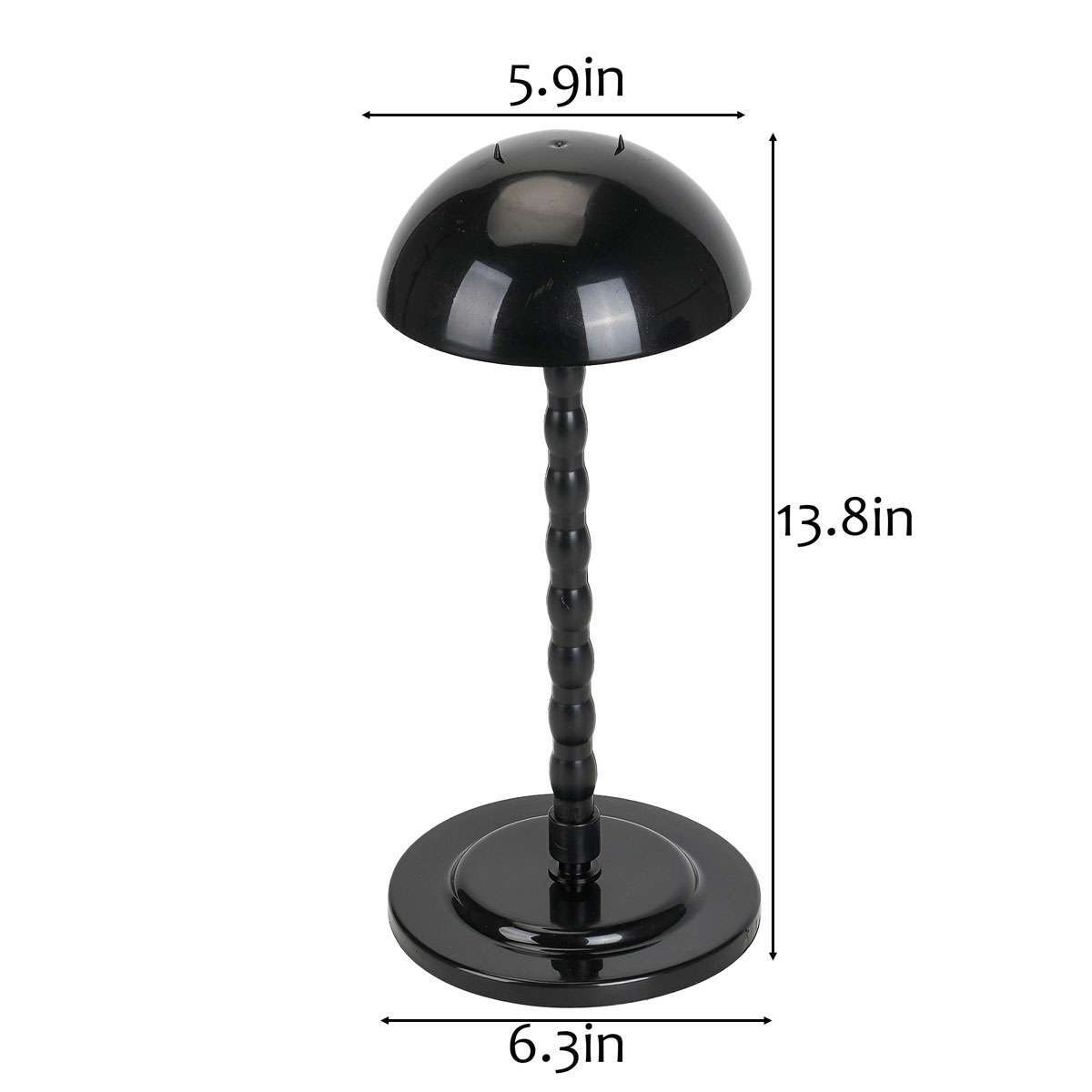 14-Inch Plastic Wig Stand Mannequin Head Display Holder with Support Rod