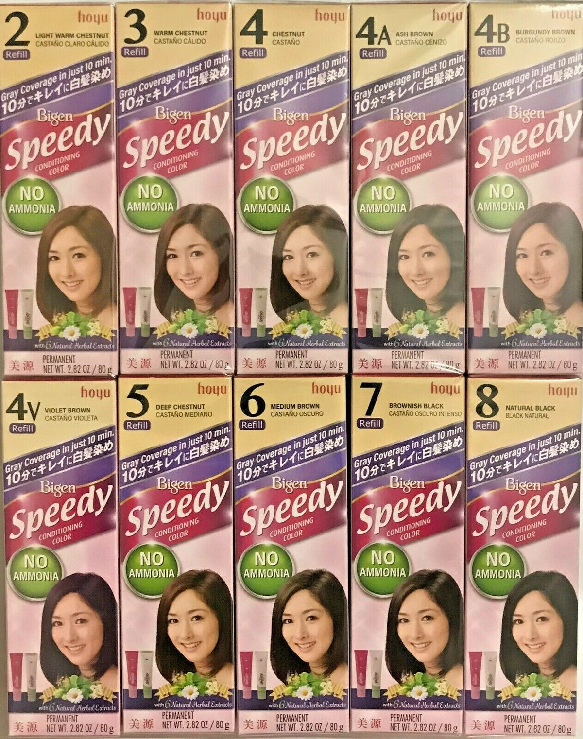 12 Pack Hair Dye Refill Colors - Natural Herbal Extracts, Assorted Shades
