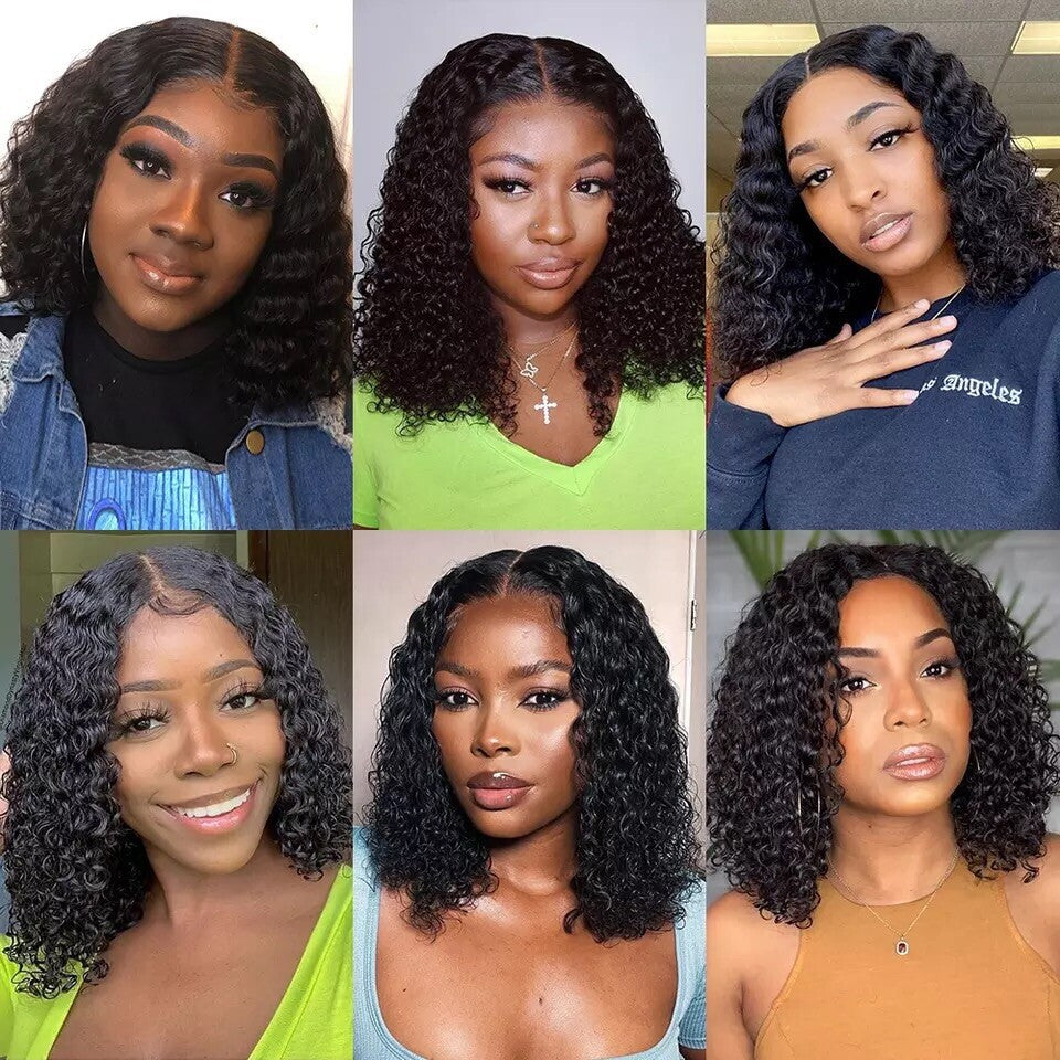 Curly Human Hair Wig Brazilian Remy Pre-Plucked Lace Front & Full Lace Styles