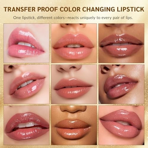 Color Changing Lipstick Set - Moisturizing Glossy Long Lasting pH-Reacting Lip Gloss