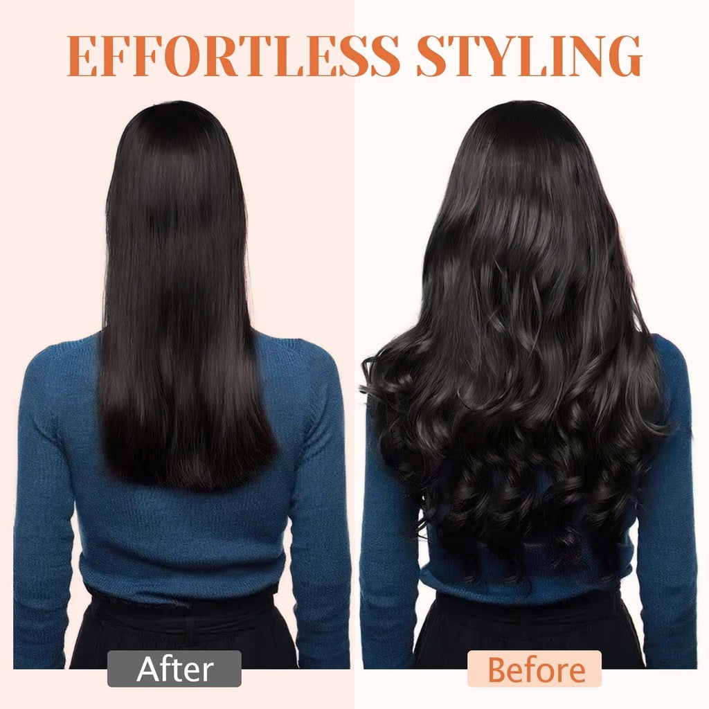 Clip-In Hair Extensions 22 Inch Human Hair Voluminous Length & Style - 55g