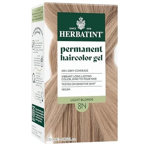 Herbatint Light Blonde Permanent Hair Color Gel 8N - Natural Herbal Formula
